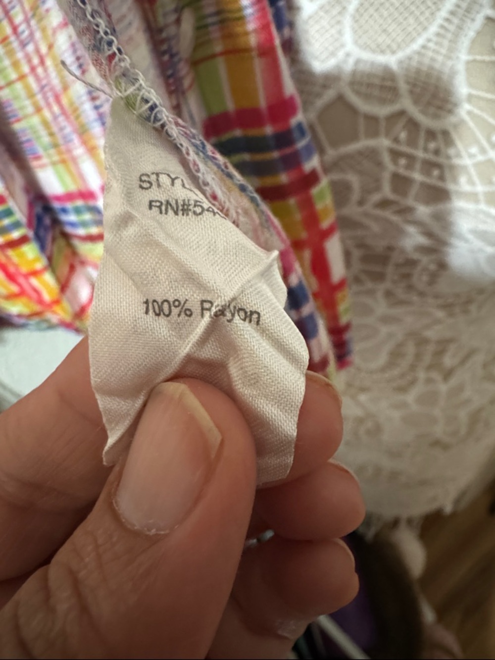 CAbi Multicolor Plaid Button-Up Shirt - Pink, Yellow, Blue, Red - Picture 4 of 4